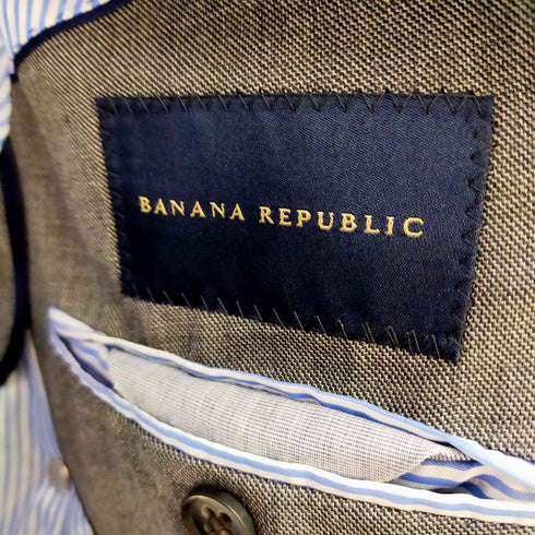 バナナリパブリック BANANA REPUBLIC 裏地ストライプ 総裏 2Bテーラードジャケット メンズ US:38
