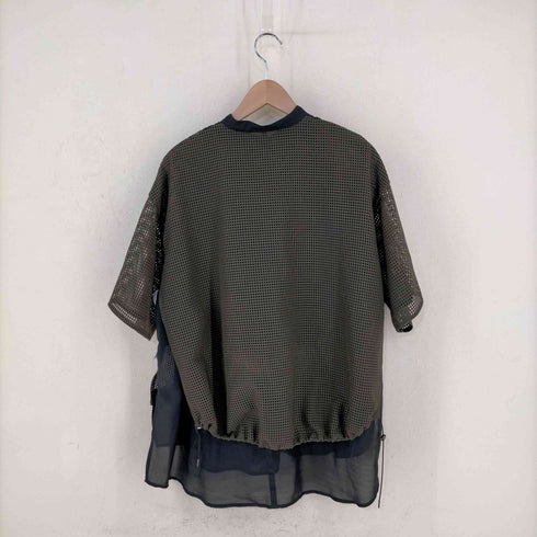 Parc.1 メッシュ切替 バンドカラーS/Sシャツ レディース JPN:1