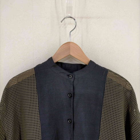 Parc.1 メッシュ切替 バンドカラーS/Sシャツ レディース JPN:1