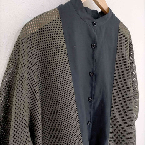 Parc.1 メッシュ切替 バンドカラーS/Sシャツ レディース JPN:1