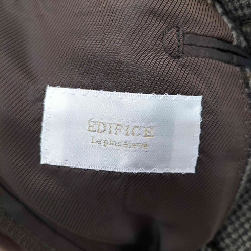 エディフィス EDIFICE チェック3Bテーラードジャケット ウール100% メンズ JPN:48
