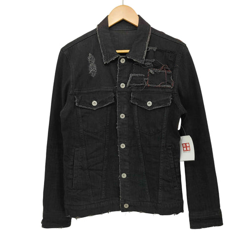 フルギ 666 ダメージ加工 デニムジャケット トラッカー ブラックデニム BLACKDENIM メンズ