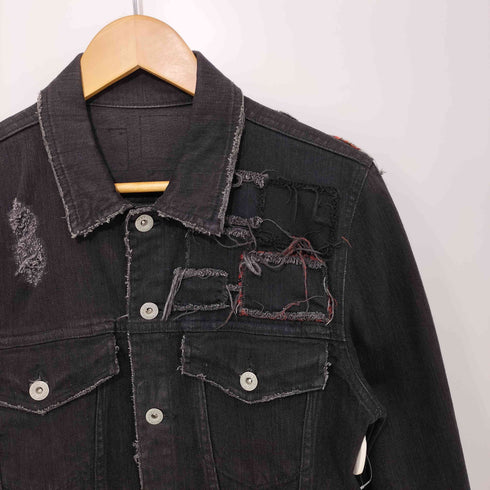 フルギ 666 ダメージ加工 デニムジャケット トラッカー ブラックデニム BLACKDENIM メンズ