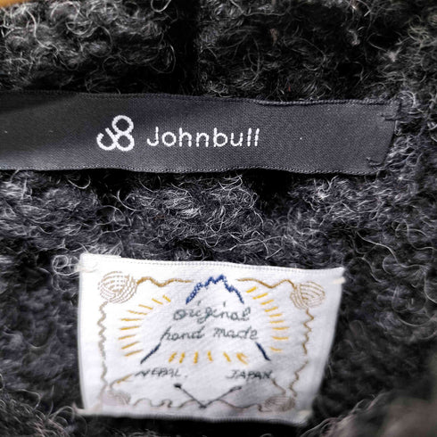 ジョンブル Johnbull 編み込みパッチワークニット 厚手 バイカラー メンズ M