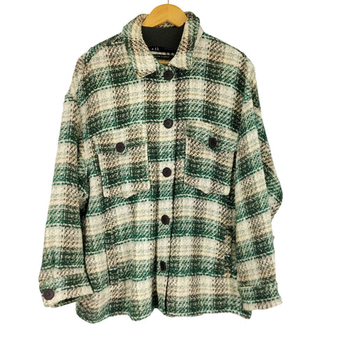 ザラ ZARA ツイード ジャケット ステンカラー チェック レディース us l