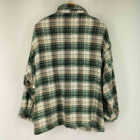 ザラ ZARA ツイード ジャケット ステンカラー チェック レディース us l