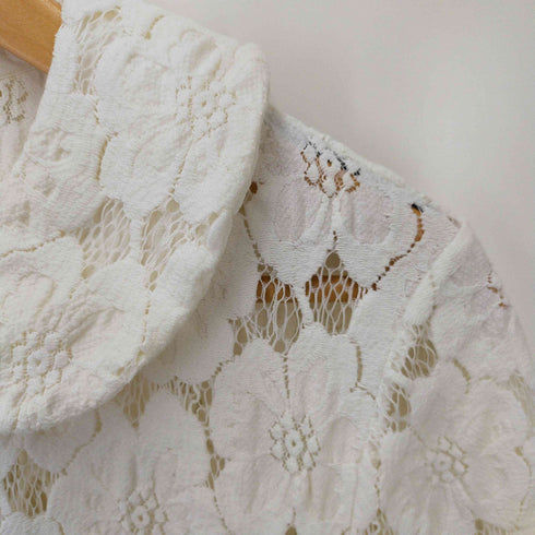 トリココムデギャルソン tricot COMME des GARCONS AD2019 ピーターパンカラーフラワーレースシャツ レディース JPN:M