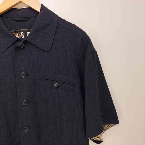 ダックスロンドン DAKS LONDON S/S シャツ カバーオール 3ポケ リネン混 メンズ M