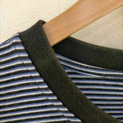 ステューシー Stussy 21SS MINI STRIPE CREW 片ポケミニボーダーTシャツ メンズ JPN:L