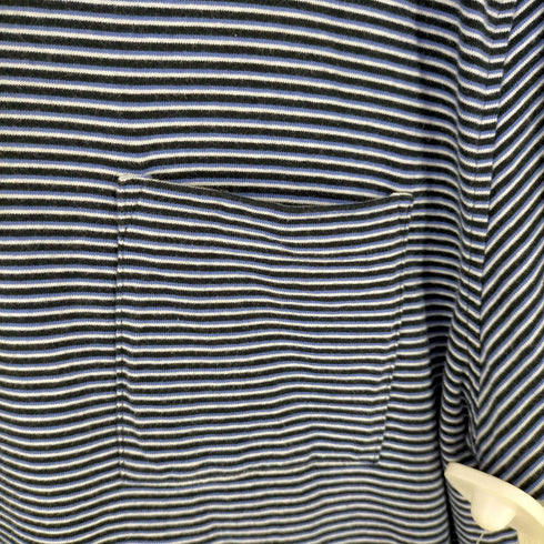 ステューシー Stussy 21SS MINI STRIPE CREW 片ポケミニボーダーTシャツ メンズ JPN:L