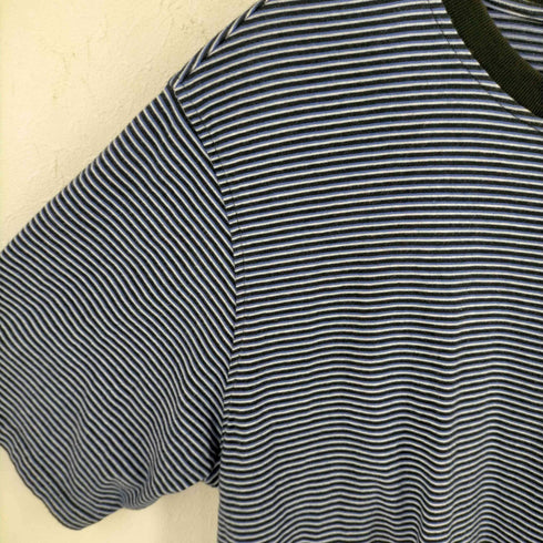 ステューシー Stussy 21SS MINI STRIPE CREW 片ポケミニボーダーTシャツ メンズ JPN:L