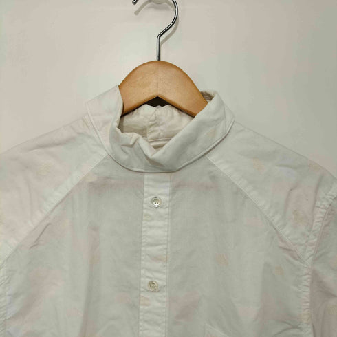 メルシーボークー mercibeaucoup 総柄 ロングスリーブ バンドカラーシャツ レディース JPN:1