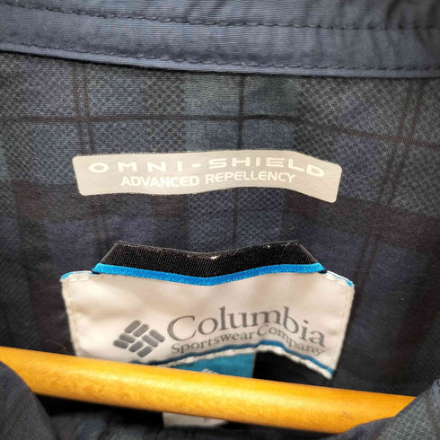 コロンビア Columbia ロゴ刺繍 チェック ジップアップ マウンテン パーカー 裾ドローコード メンズ import:M