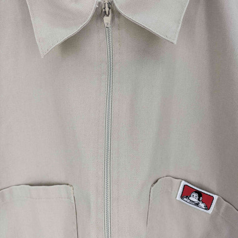 ベンデイビス BEN DAVIS 70-80S USA製 ロケットTALON ハーフジップ S/S ワークシャツ メンズ import:M