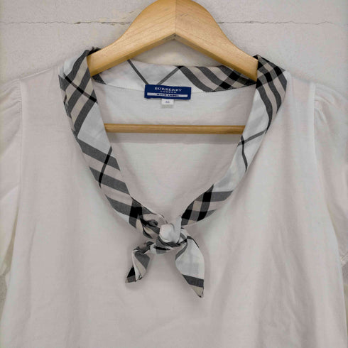 バーバリーブルーレーベル BURBERRY BLUE LABEL ロゴ刺繍ボーダーポロシャツ レディース EUR:38