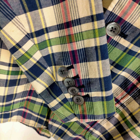 ポロバイラルフローレン Polo by RALPH LAUREN マドラスチェック柄 4B コットンジャケット サマージャケット メンズ 38r