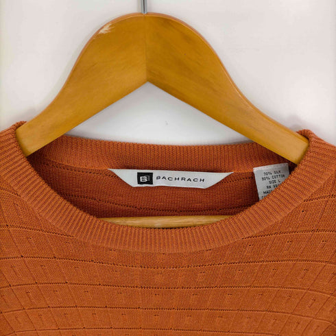 バクラック BACHRACH シルク混 チェック 半袖コットンニットカットソー メンズ import:L