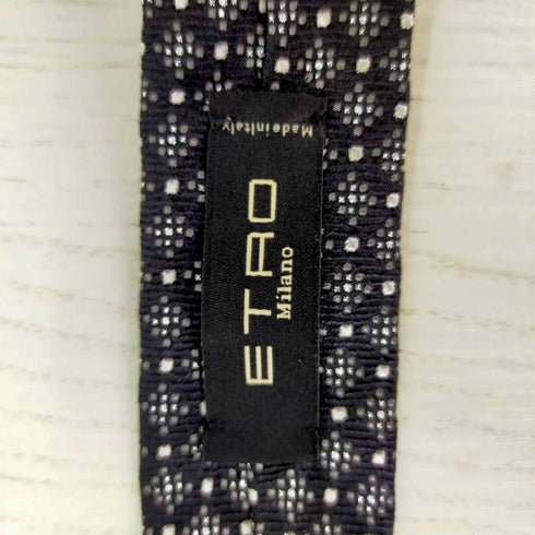 エトロ ミラノ ETRO MILANO イタリア製 花総柄シルク混ネクタイ メンズ