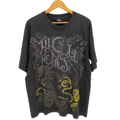 TND Y2K ラインストーン Tシャツ メンズ import:XL
