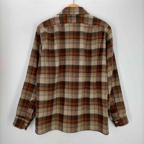 ペンドルトン PENDLETON USA製 デカ襟 チェック柄 開襟ネルシャツ メンズ import:M