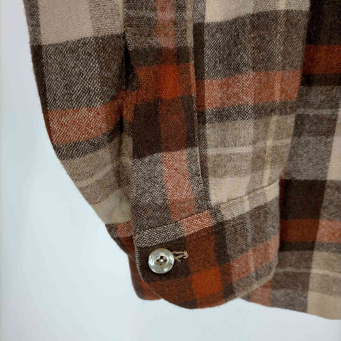 ペンドルトン PENDLETON USA製 デカ襟 チェック柄 開襟ネルシャツ メンズ import:M