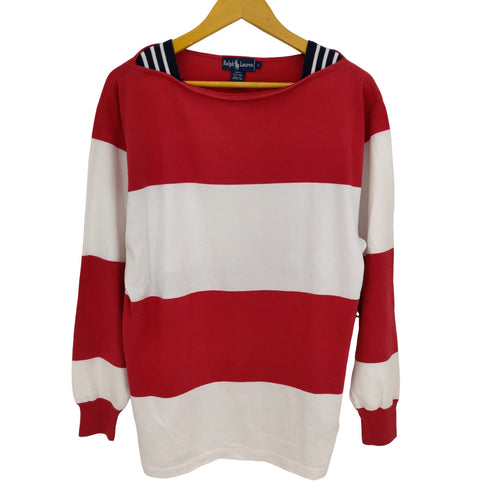 ラルフローレン RALPH LAUREN 香港製 ボートネック ボーダー バスクシャツ ロンT メンズ import:L