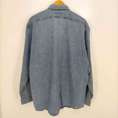 ポロバイラルフローレン Polo by RALPH LAUREN 90s DUNGAREE WORKSHIRT ポニー無し ガチャポケ デニムダンガリーワークシャツ メンズ XXL