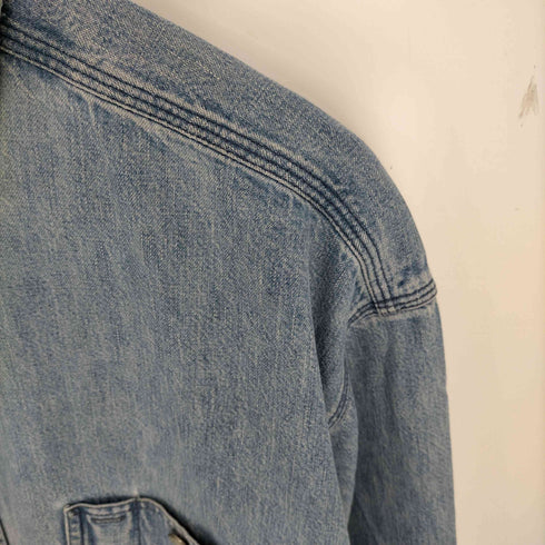 ポロバイラルフローレン Polo by RALPH LAUREN 90s DUNGAREE WORKSHIRT ポニー無し ガチャポケ デニムダンガリーワークシャツ メンズ XXL