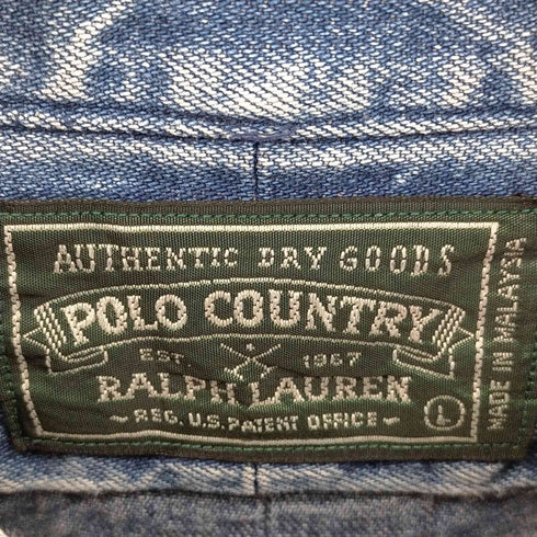ポロカントリーラルフローレン POLO COUNTRY RALPH LAUREN ボタンダウン ダンガリーシャツ ポニー メンズ import:XL