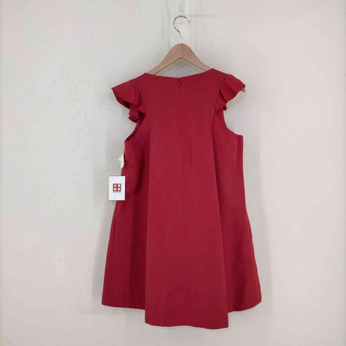 タラジャーモン TARA JARMON MADE IN FRANCE フリルスリーブ ポリコットン Aラインミニワンピース レディース JPN:40