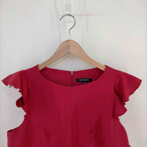 タラジャーモン TARA JARMON MADE IN FRANCE フリルスリーブ ポリコットン Aラインミニワンピース レディース JPN:40