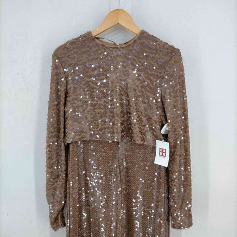 ザラ ZARA スパンコールクロップドトップス フルレングスパンツ セットアップ レディース XS