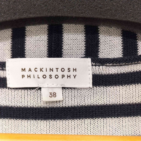 マッキントッシュフィロソフィー MACKINTOSH PHILOSOPHY 裏地ボーダー コットン混ロングカーディガン レディース JPN:38