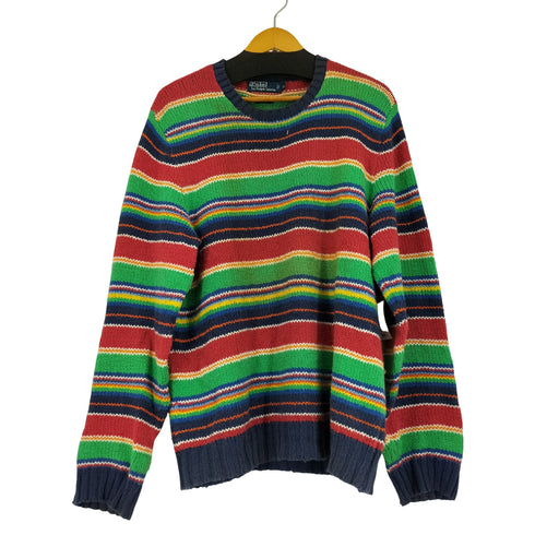 ポロバイラルフローレン Polo by RALPH LAUREN ボーダークルーネックコットンニット メンズ LL