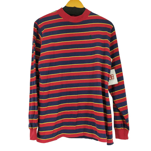ポロバイラルフローレン Polo by RALPH LAUREN スモールポニー刺繍 ボーダーハイネック L/S Tシャツ メンズ import:XL