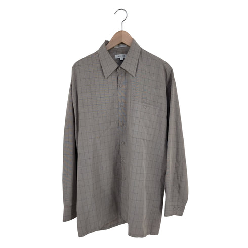 ピエールカルダン pierre cardin 片ポケ ポリレーヨン L/Sチェックシャツ メンズ import:L