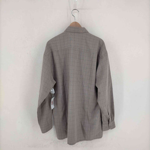 ピエールカルダン pierre cardin 片ポケ ポリレーヨン L/Sチェックシャツ メンズ import:L