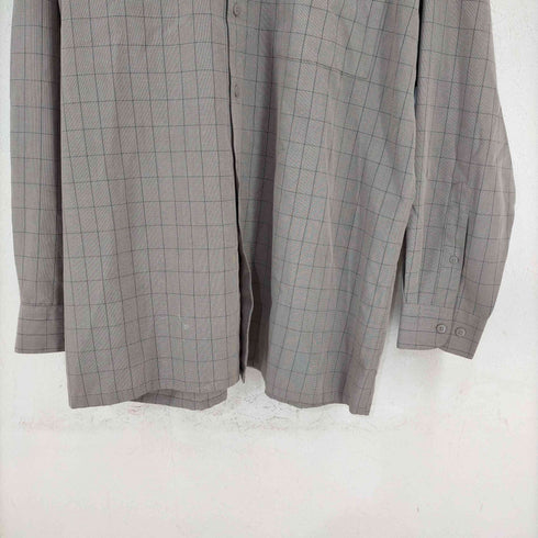 ピエールカルダン pierre cardin 片ポケ ポリレーヨン L/Sチェックシャツ メンズ import:L