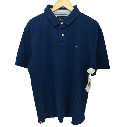 トミーヒルフィガー TOMMY HILFIGER CUSTOM FIT フロントロゴ刺繍半袖ポロシャツ メンズ XL