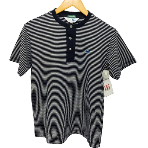 ラコステ LACOSTE フロントロゴワッペン ヘンリーネックボーダー半袖シャツ レディース 2