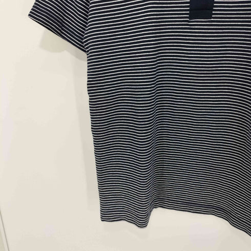 ラコステ LACOSTE フロントロゴワッペン ヘンリーネックボーダー半袖シャツ レディース 2