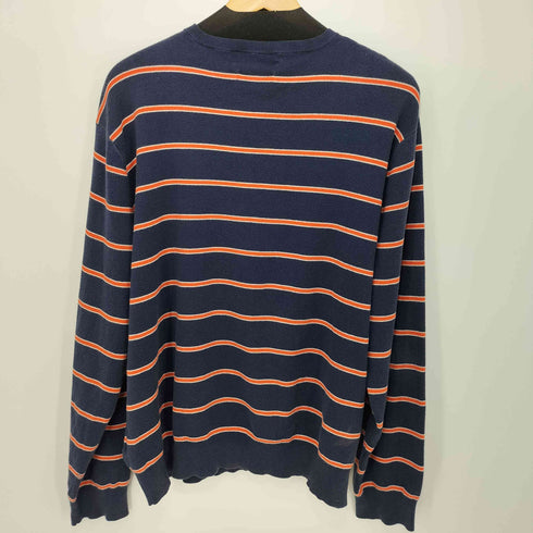 ポロラルフローレン POLO RALPH LAUREN 100%PIMA COTTON フロント刺繍 ボーダークルーネックロンT メンズ XL