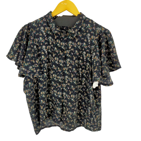 メルロー merlot S/S花柄シャツ 総柄 レディース