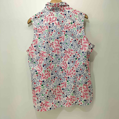 ランズエンド LANDS END 花柄 ノーアイロン ノースリーブシャツ レディース 17