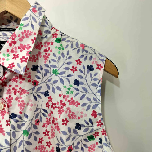 ランズエンド LANDS END 花柄 ノーアイロン ノースリーブシャツ レディース 17