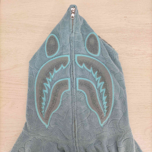 アベイシングエイプ A BATHING APE 24ss LINE CAMO TERRY TOWEL SHARK ZIP HOODIE メンズ JPN:L