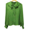 ザラ ZARA ビジューボタン シアーボウタイシャツブラウス レディース import:M