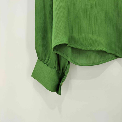 ザラ ZARA ビジューボタン シアーボウタイシャツブラウス レディース import:M