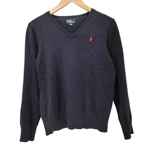 ポロバイラルフローレン Polo by RALPH LAUREN ポニー刺繍 Vネックコットンニット レディース 160
