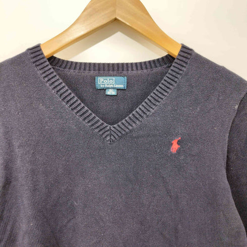 ポロバイラルフローレン Polo by RALPH LAUREN ポニー刺繍 Vネックコットンニット レディース 160
